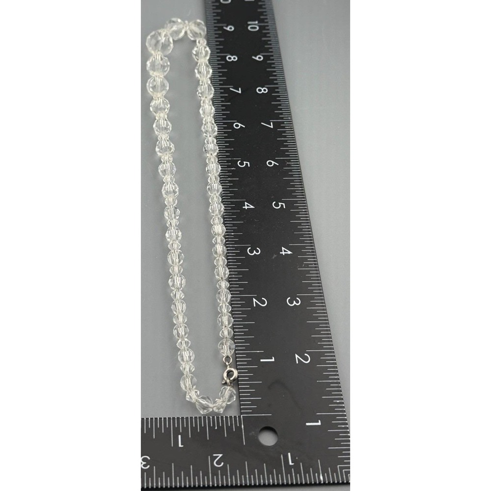 Vintage Necklace Crystal Beads Faceted Graduated Chain Cord Wedding Box 18" - Picture 6 of 8